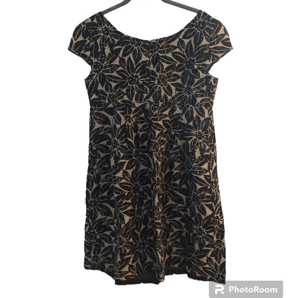 MICHAEL KORS Sleeveless tailored Midi Floral size 8 100% linen dress
